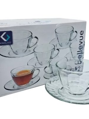SET TAZAS DE TE C/PLATOS BELLEVUE X6 210 ML ART 300019 DAÑ