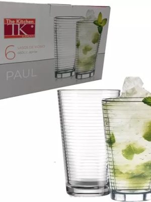 SET VASOS DE VIDRIO PAUL X6 460CC ART 301276 DAÑ