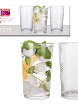 SE VASOS TRAGO LARGO DOTS X3 ART 112FC/WH3 DAÑ