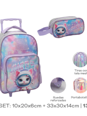 SET MOCHILA CARRO Y CARTU TRENDY 13" ART 28087 LAN