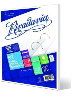 REPUESTO RIVADAVIA Nº3 192 HOJAS RAY EXT. BLA ART 478451 AAÑ
