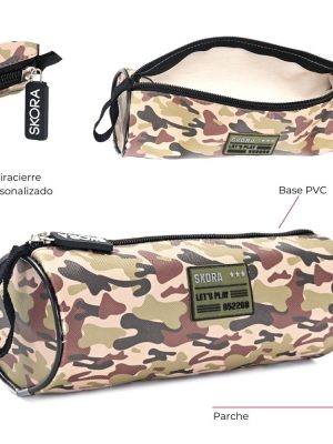 CARTUCHERA TUBO LETS PLAY CAMUFLADA ART 37772 BAÑ