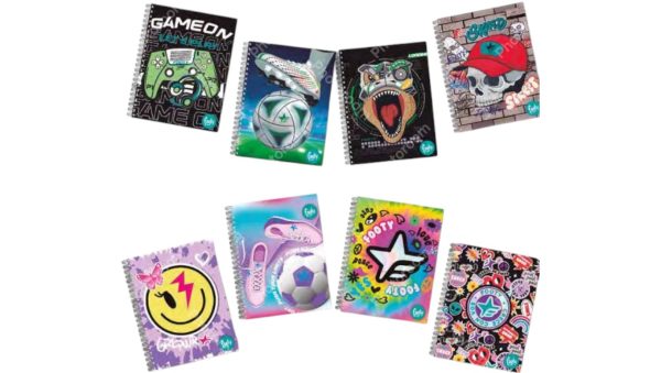 CUADERNO A4 SEMIRIGIDO 22X29 MIX FOOTY ART 57189 BAÑ