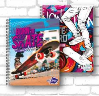 CUADERNO A4 SEMIRIGIDO 22X29 SKATEBOARD ART 57188 BAÑ