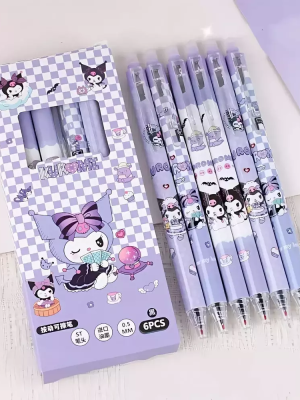 SET DE BOLIGRAFO KUROMI X6 0066 BAÑ