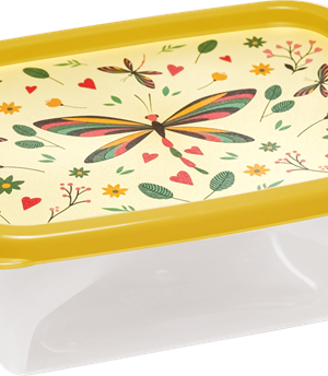 TUPPER RECTANGULAR COLI/LIBELULA 1270 ML ART 301205/4011 DAÑ