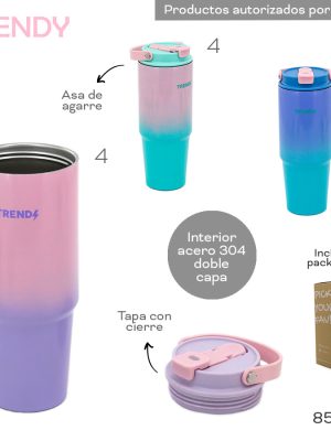 VASO TÉRMICO TRENDY C/ TAPA ART 18442 DAÑ