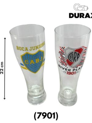 VASO VIDRIO ALTO BERLIN BOCA-RIVER ART 7901 FAÑ