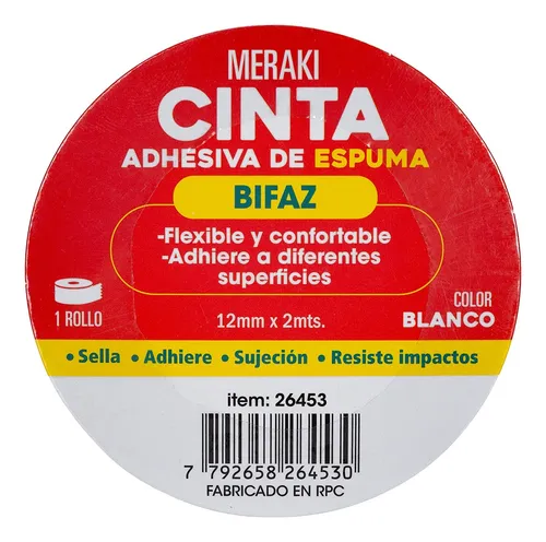 CINTA BIFAZ ESPUMA 12MMX2MT ART 26453 GAÑ