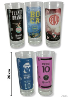 VASO VIDRIO FERNETERO MESSI BOCA RIVER ART 7892 FAÑ