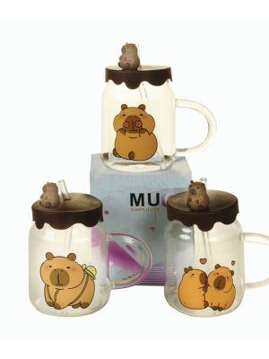 MUG CAPIBARA C/CUCHARA Y TAPA 500CC ART 101308 IAÑ