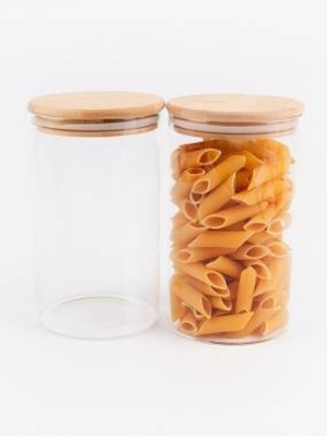 FRASCO VIDRIO C.TAPA BAMBOO 1000ML ART CA5559Z JAÑ