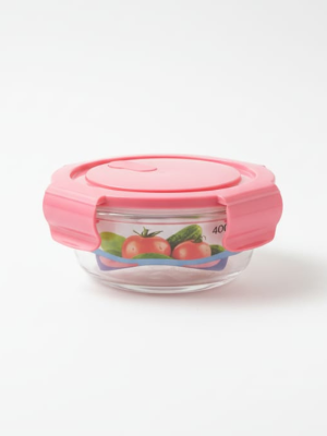 CONTENEDOR REDONDO VIDRIO C/TAPA CLIP 400ML ART CN18080 JAÑ