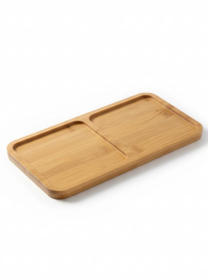 BANDEJA CUADRADA DOBLE MADERA 24X12CM ART CN190148 JAÑ