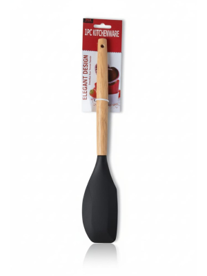 ESPATULA LISA DE SILICONA MANGO MADERA  ART CN18236 JAÑ