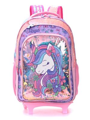 MOCHILA SKORA UNICORNIO CARRITO 32X45X15 18" ART 37687 KAN