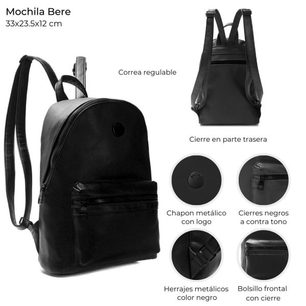 MOCHILA BERE NEGRA 33X23.5X12  ART 39916 IAÑ
